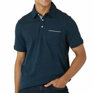 Tahari Men's Navy Blue Polo Shirt with Chest Pocket